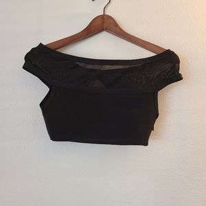 House of CB Black Off Shoulder Bandage Crop Top